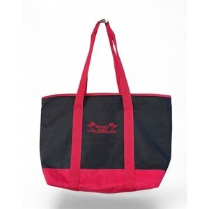 Trader Joe's Black & Red Insulated‎ Classic Shopping Grocery Tote Bag, Nice!